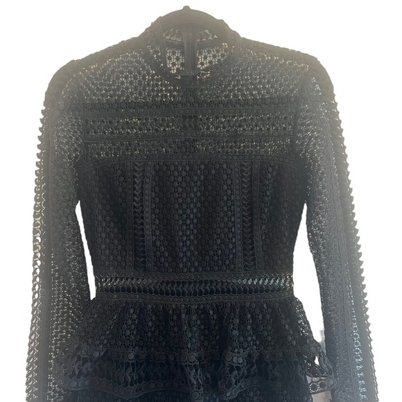 SELF-PORTRAIT Ava Guipure Lace Mini Dress Size 4 - Picture 4 of 10